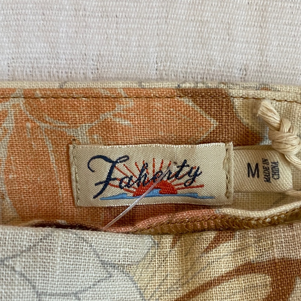 FAHERTY Peach Floral Linen Square-Neck Tank - Picture 10 of 11